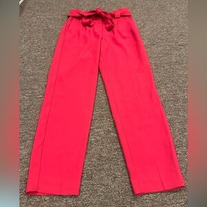EUC Express Ankle High Rise 00R Elegant Red Junior Ladies  Pants belt casual